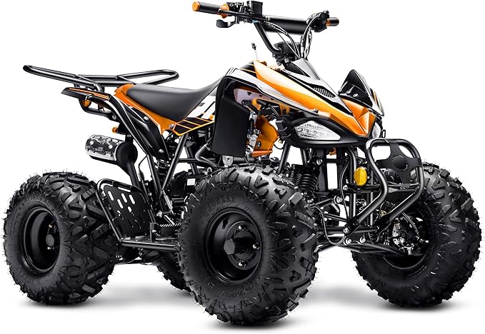 Automatic 125cc ATV with Reverse – Utility ATV Four Wheeler Gas Powered 4 Wheeler Quad with Headlights - Big 19"/18"Tires (Green, Fully Assembled)