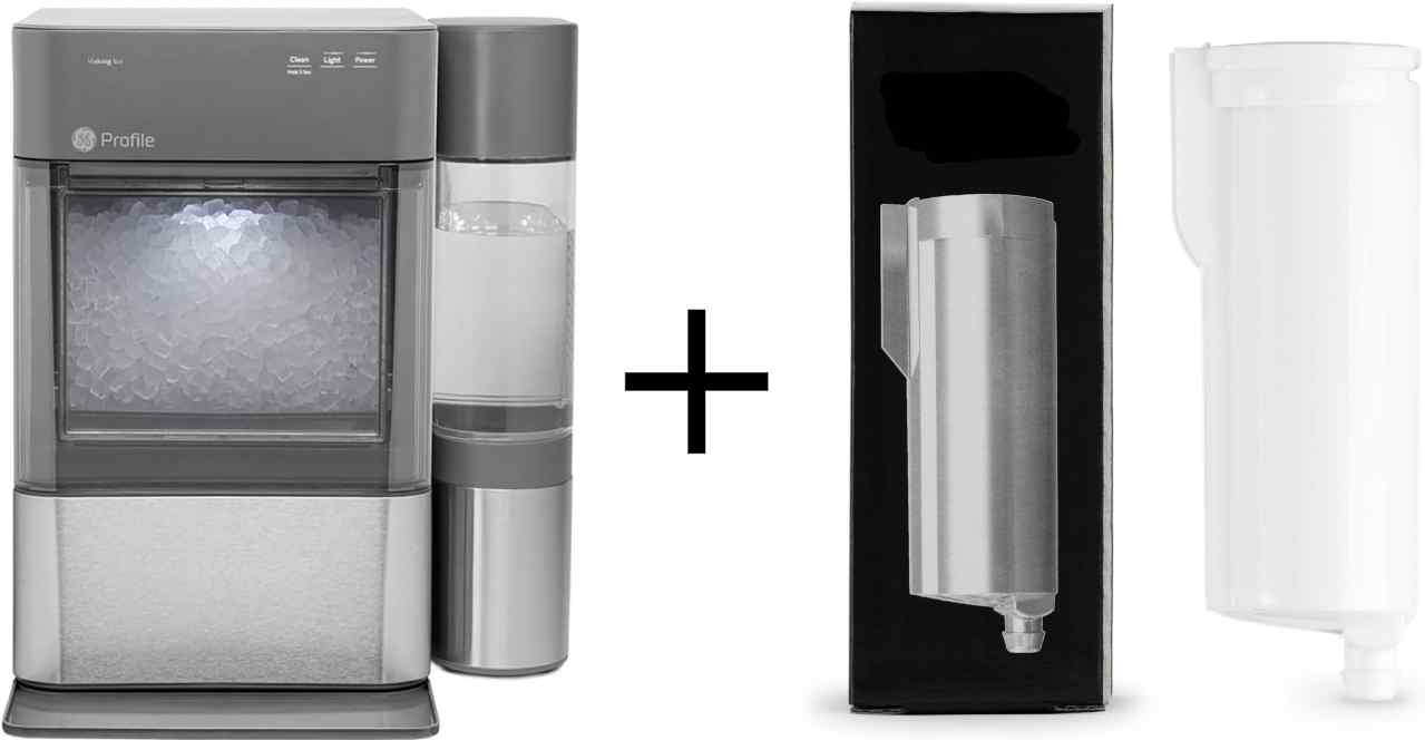 GE Profile Opal 2.0 XL with 1 Gallon Tank, Chewable Crunchable Countertop Nugget Ice Maker, Scoop included, 38 lbs in 24 hours, Pellet Ice Machine with WiFi & Smart Connected, Stainless Steel