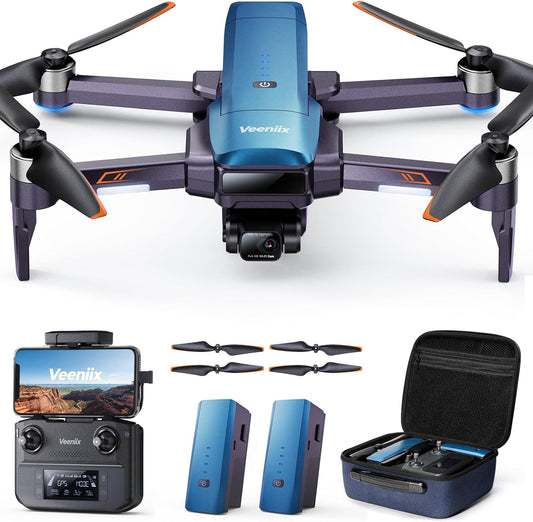 Drones with Camera for Adults 4K, 70Min Long Flight Time, Gimbal & EIS 4K/30FPS Professional Drone, 3KM Long Range, GPS Auto Return, Easy App-Controlled, Integrated FAA Remote ID