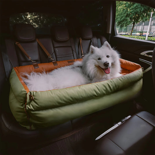 Big Sale - Faux Leather Dog Car Seat Booster Bed